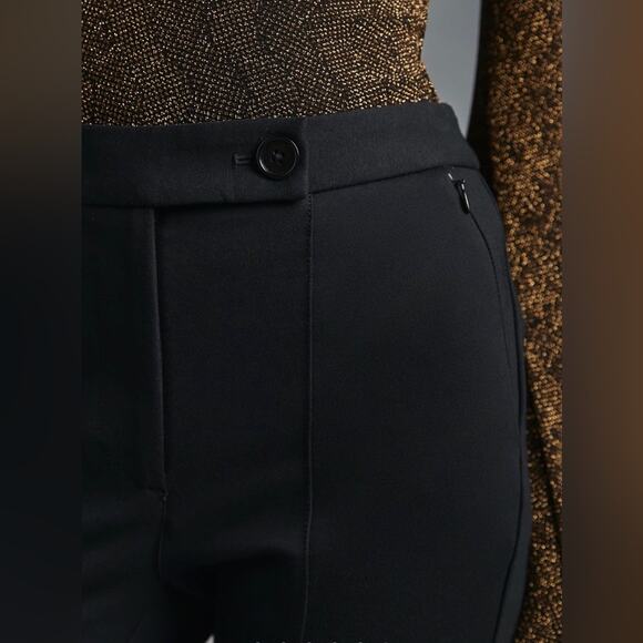 MAEVE by ANTHROPOLOGIE   NWT  Black Ankle Zip Pants Size 0 High Rise Slim Leg - Picture 7 of 15